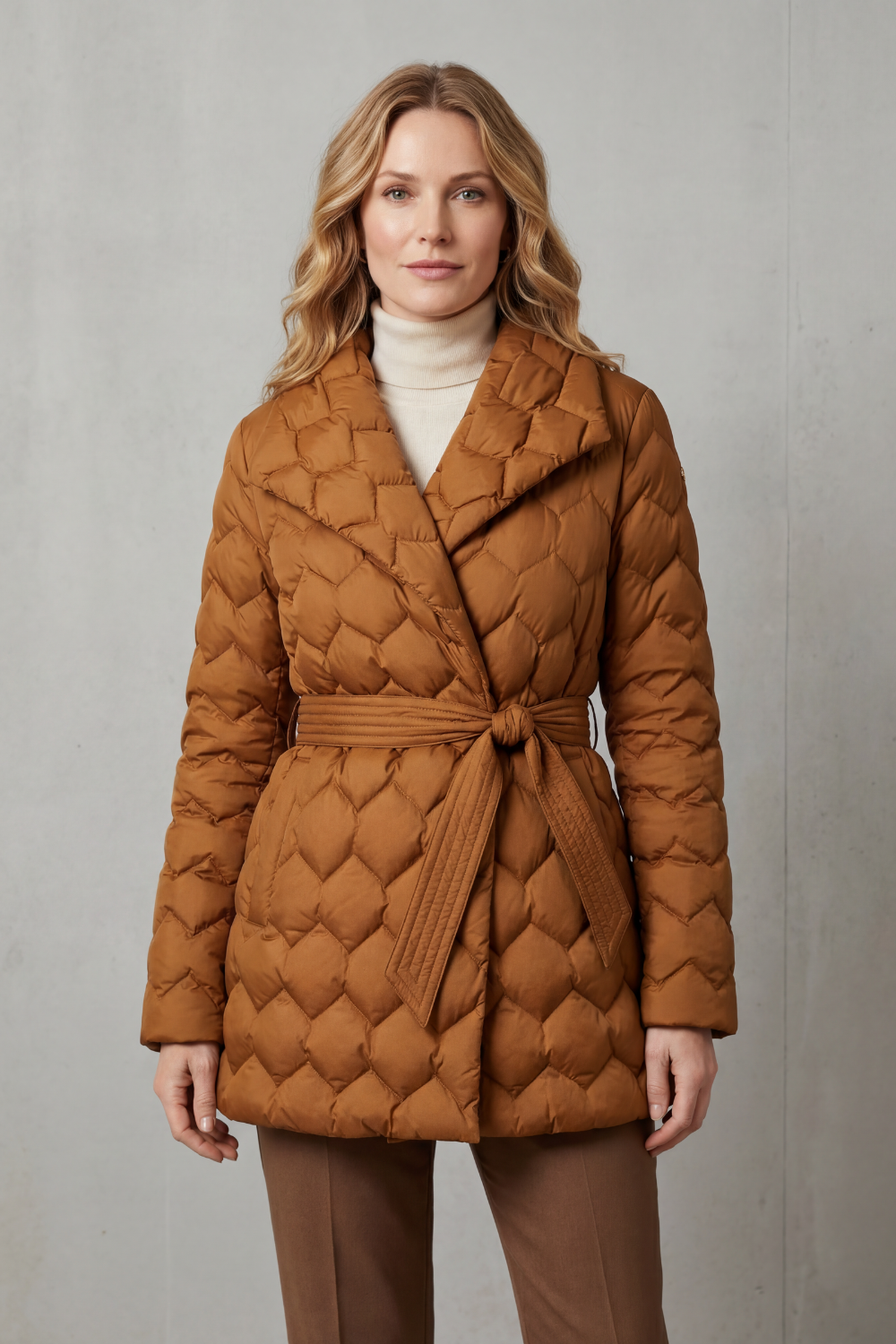 Women's Belted Puffer Jacket – The Zinnia-Mae – image 2 – Huna