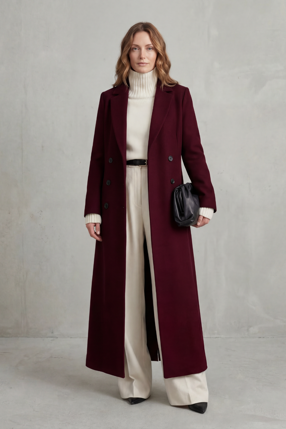 Women's Long Wool Blend Coat – The Quintara-Mae – image 8 – Huna