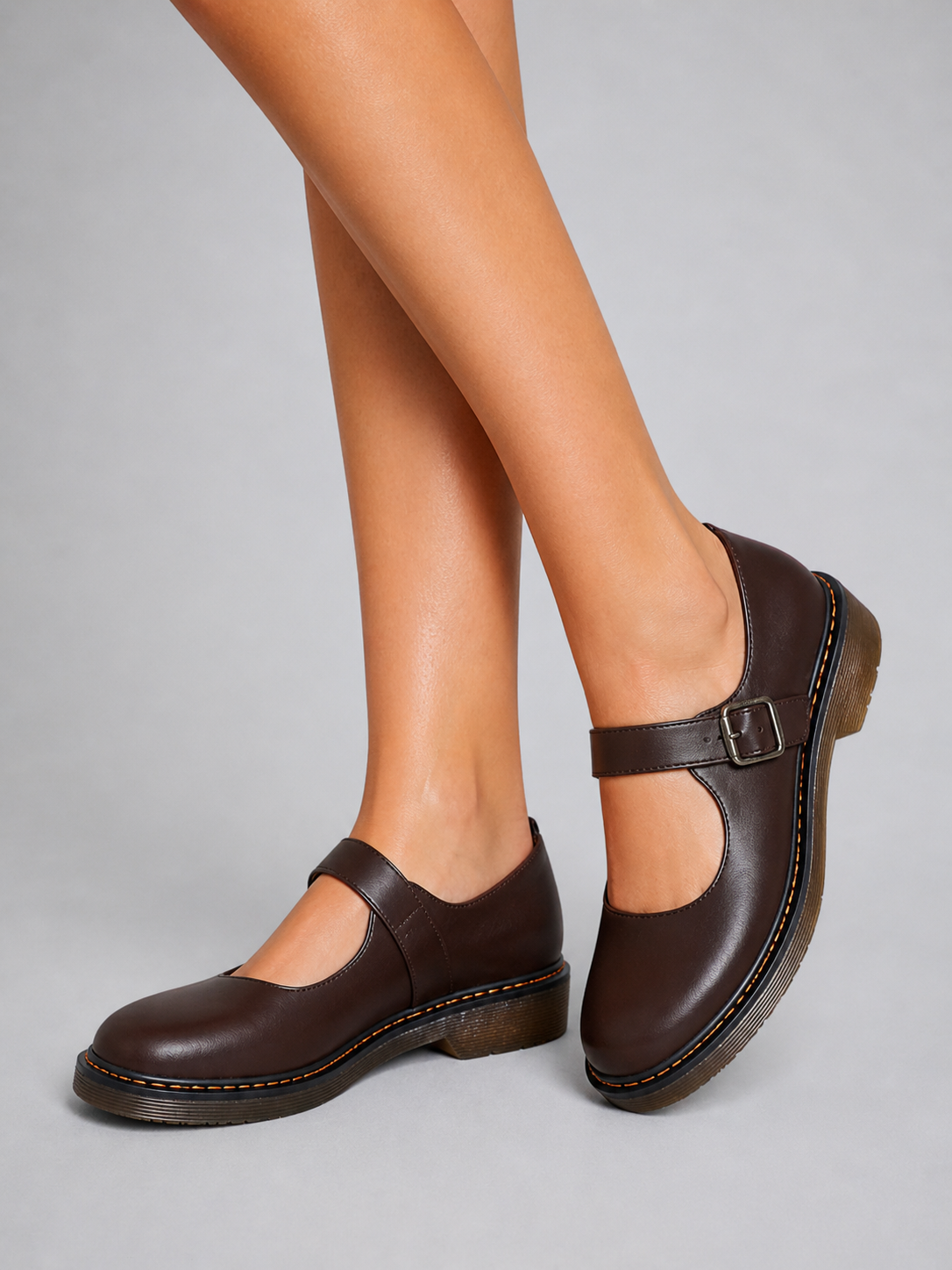 Women's Classic Mary Jane Shoes – leather-look comfort flats, view 2 | The Hermione | Huna