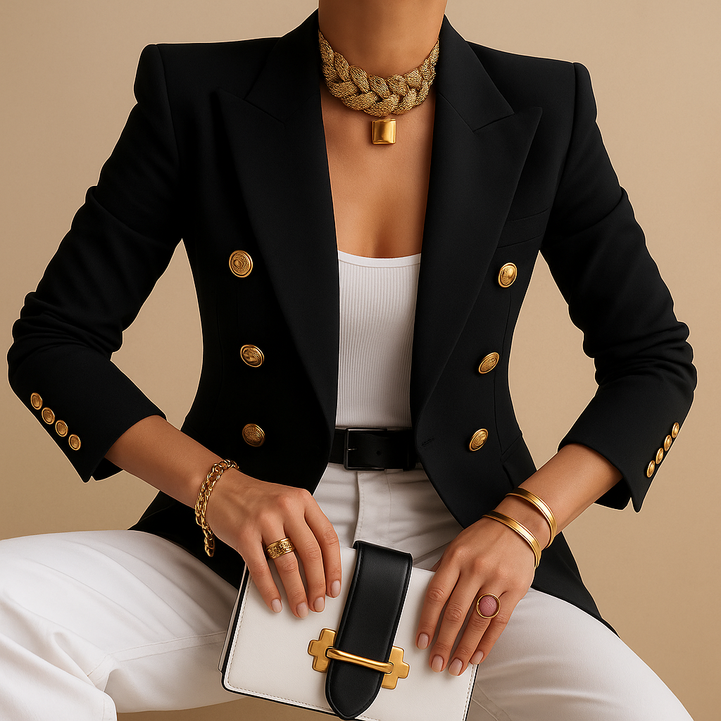 Women's Elegant Blazer – Long Tailored Outerwear | The Halcyon | Huna