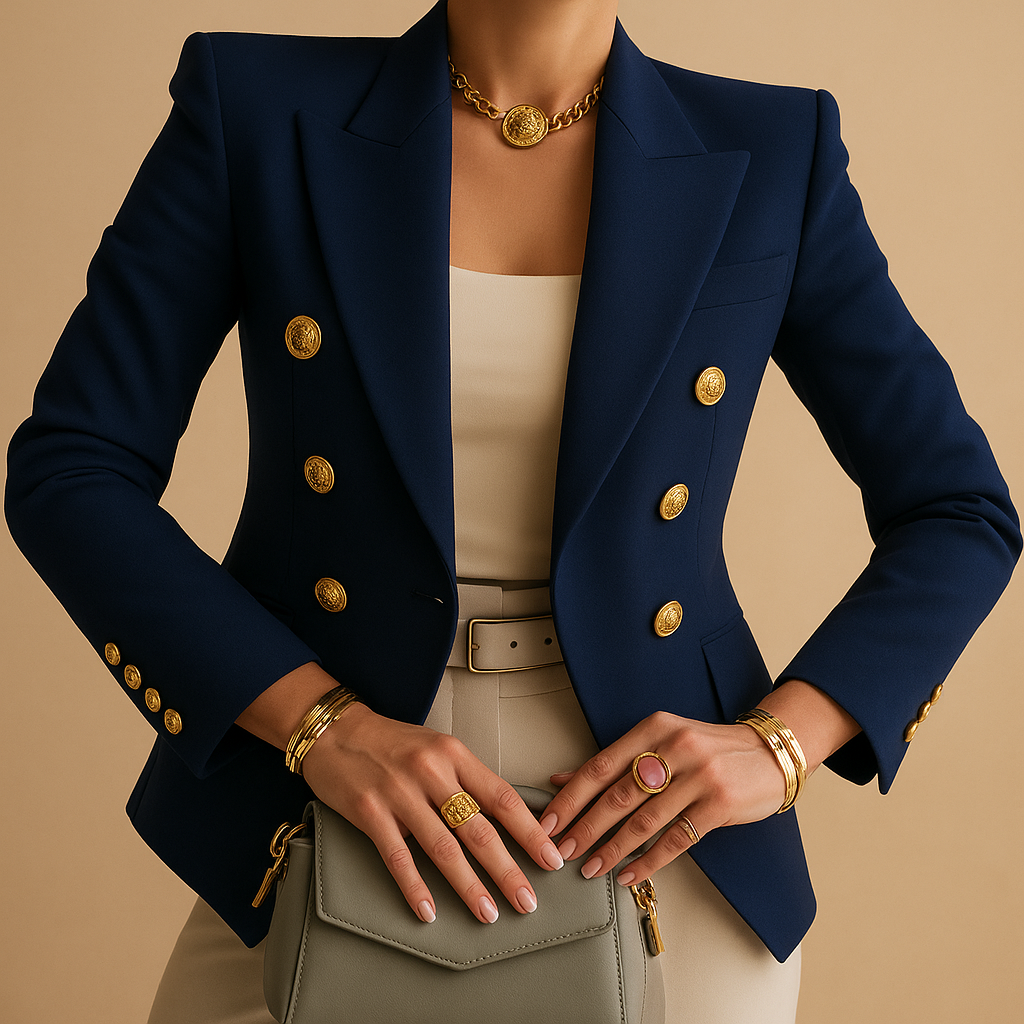 Women's Elegant Blazer – Long Tailored Outerwear | The Halcyon | Huna