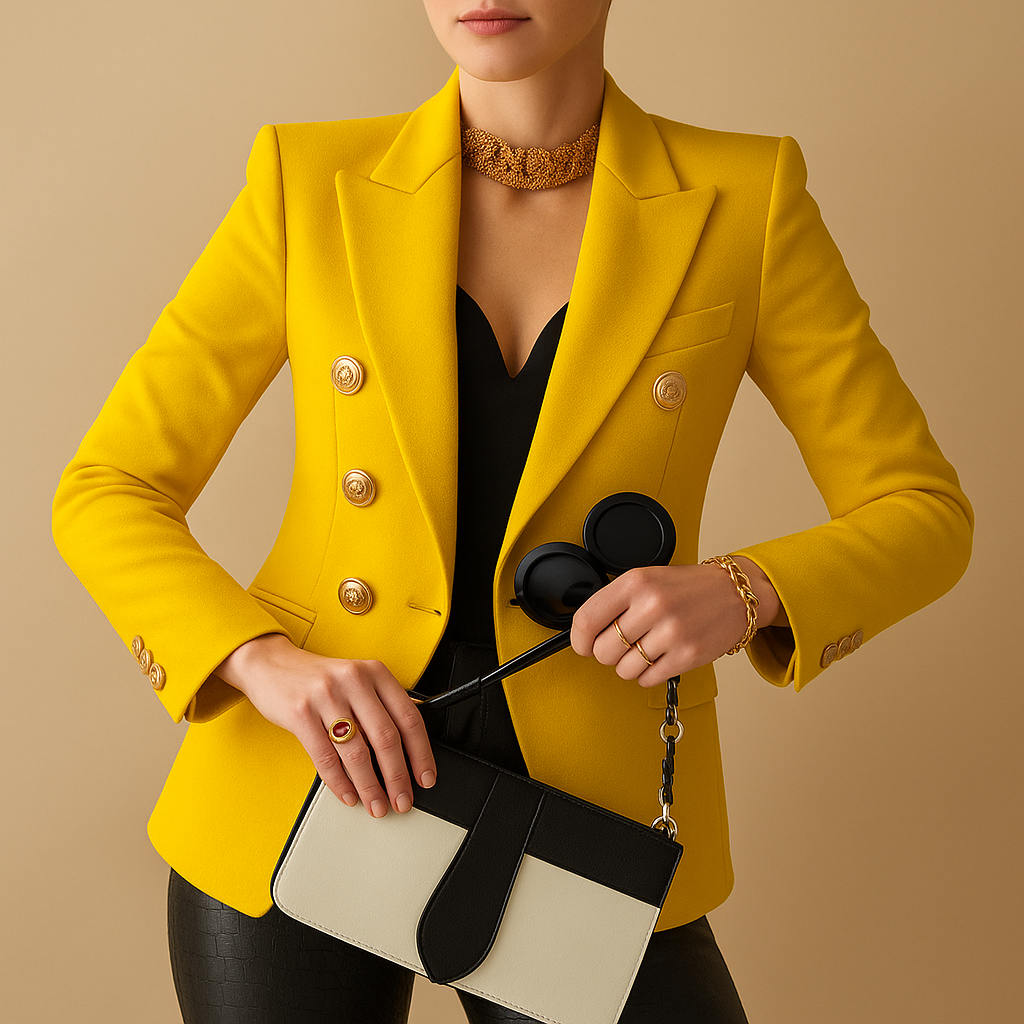 Women's Elegant Blazer – Long Tailored Outerwear | The Halcyon | Huna