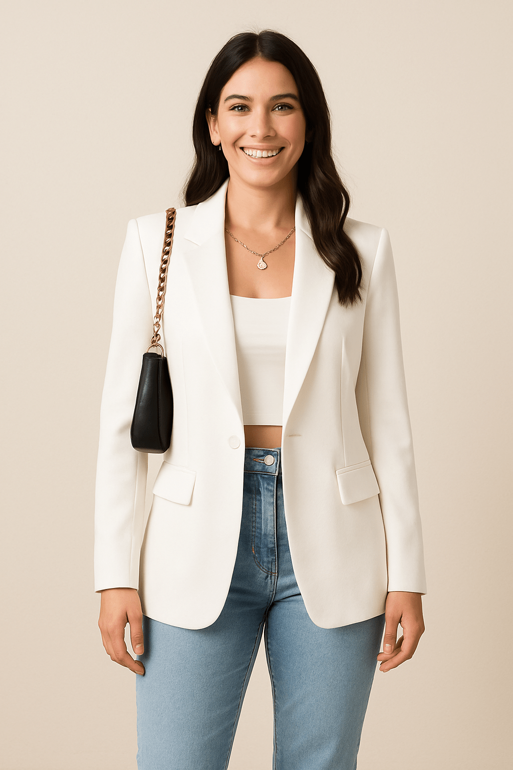 Women's Tailored Black Blazer – Elegant Layered Cocktail | The Guinevere | Huna