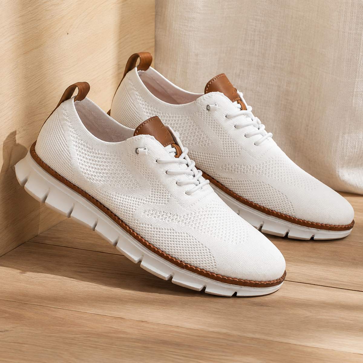 Women's Knit Walking Trainers – elastic lace flex sole, view 1 | The Serilda | Huna